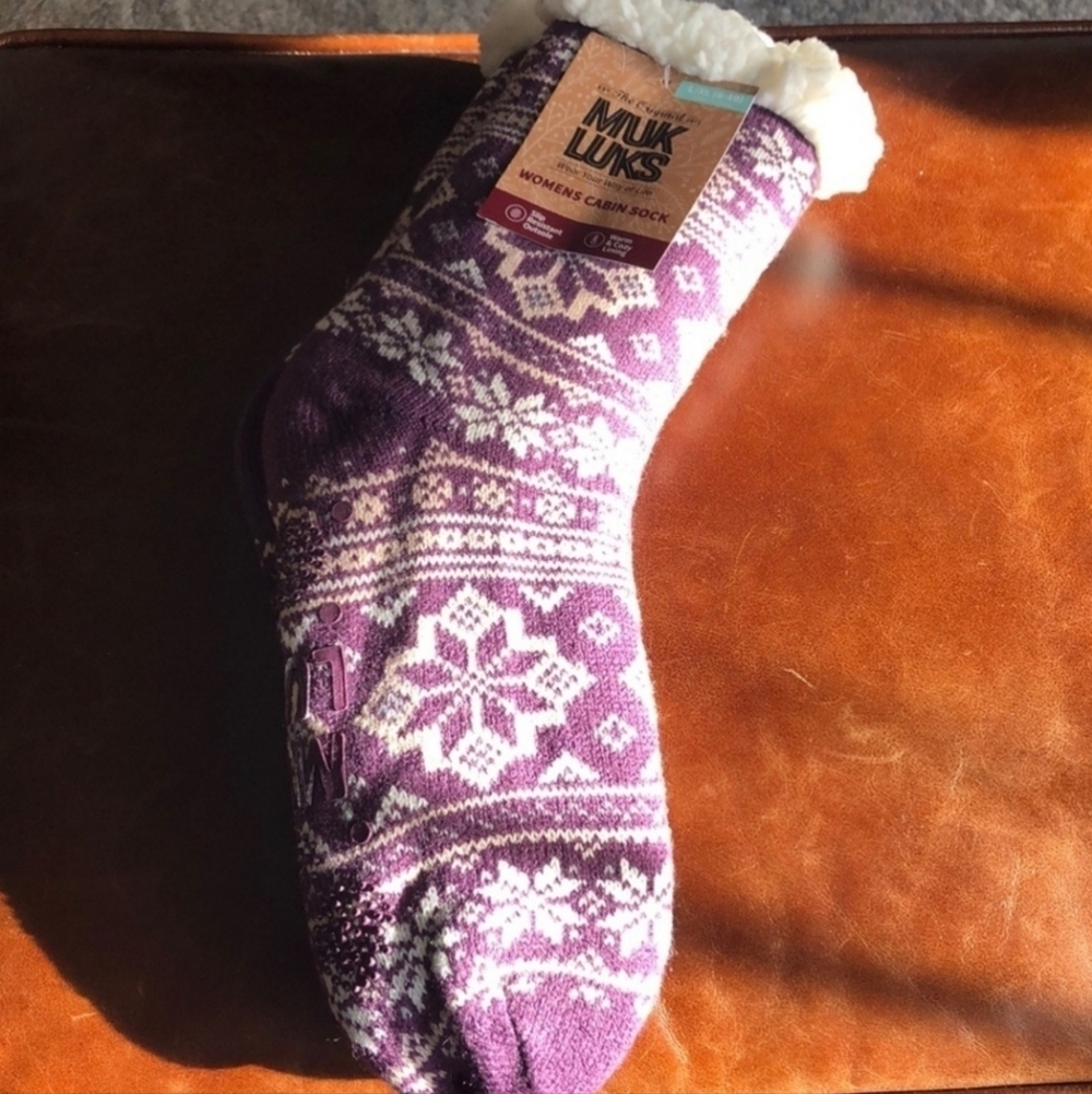 Muk Luks Sherpa Lined Sweater Socks New Never Worn NWT